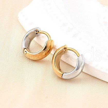 304 Stainless Steel Hoop Earrings EJEW-Z123-01A-GP-1
