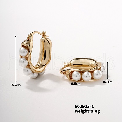 Mother's Day Jewellery Delicate Pearl Hoop Earrings Fashionable Cute Sweet Ear Jewelry Accessories JZ7732-1-1