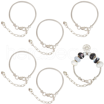 SUNNYCLUE 6Pcs Brass European Style Bracelet Jewelry Making PPJ-SC0001-02-1