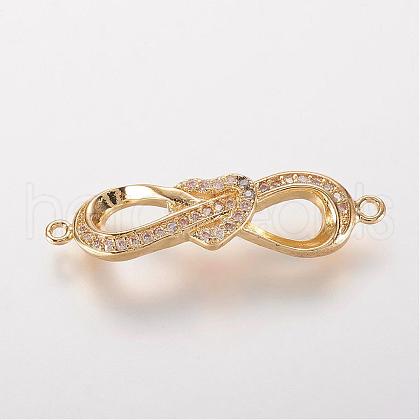 Brass Micro Pave Cubic Zirconia Links ZIRC-K062-15G-1