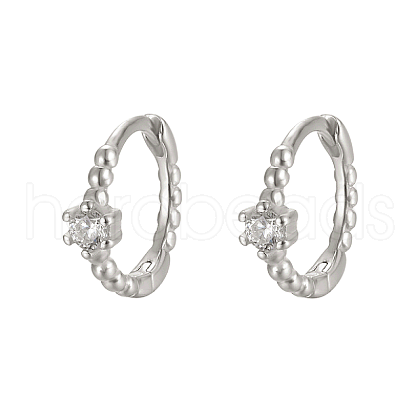 Vintage Elegant 925 Silver Cubic Zirconia Hoop Earrings AU2910-2-1