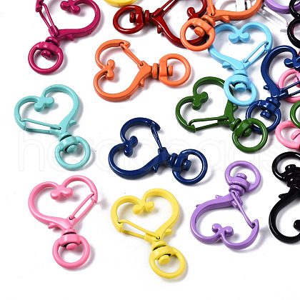 Spray Painted Eco-Friendly Alloy Swivel Snap Hooks Clasps X-PALLOY-T080-17-NR-1