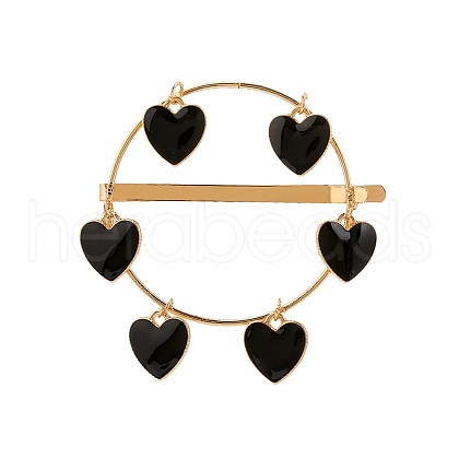 Heart Alloy Enamel Hair Bobby Pins PW-WG585D8-03-1