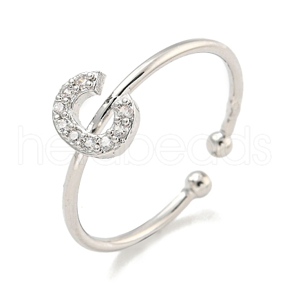 Rack Plating Brass Open Cuff Rings for Women RJEW-F162-02P-C-1
