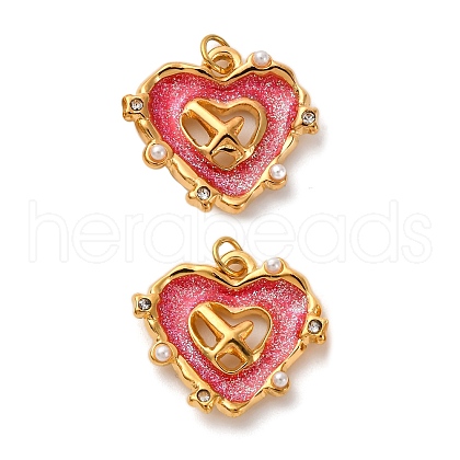 304 Stainless Steel Enamel Pendants STAS-U061-21G-02-1