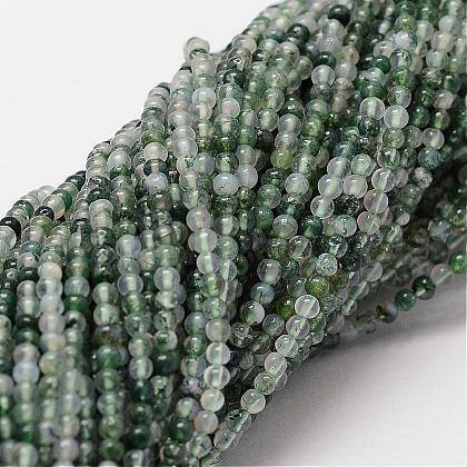 Natural Moss Agate Beads Strands G-N0184-07-2mm-1
