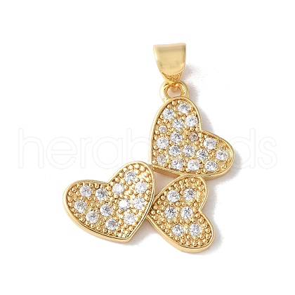 Brass Micro Pave Cubic Zirconia Pendants KK-A252-33G-02-1