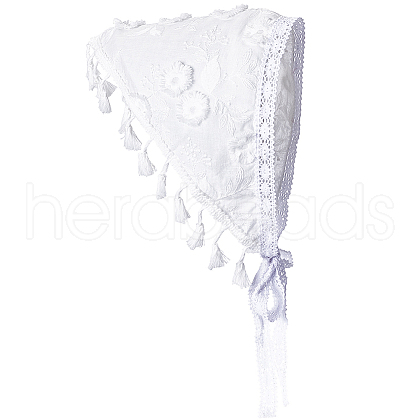 Flower Decor Lace Triangle Bandanas OHAR-WH20005-08A-1