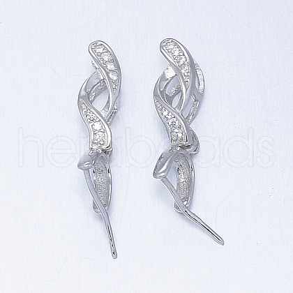 Anti-Tarnish Rhodium Plated 925 Sterling Silver Pendant Bails STER-K036-25P-1