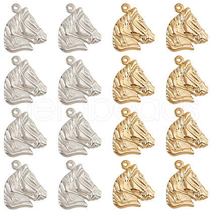 DICOSMETIC 16Pcs 2 Colors 304 Stainless Steel Pendants STAS-DC0012-74-1