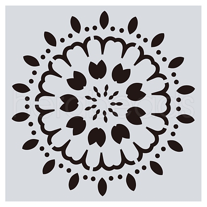 Flower Pattern Eco-Friendly PET Plastic Hollow Painting Silhouette Stencil DRAW-PW0008-02F-1