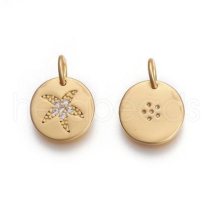 Brass Micro Pave Cubic Zirconia Charms KK-O118-12MG-1