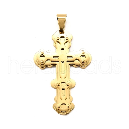 Cross 304 Stainless Steel Big Pendants STAS-R171-07G-1
