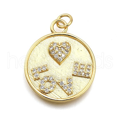 Rack Plating Brass Micro Pave Cubic Zirconia Pendants KK-K401-78G-1