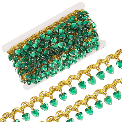 Polyester Lace Ribbon with Plastic Charms Tassel OCOR-WH0078-202A-03-1