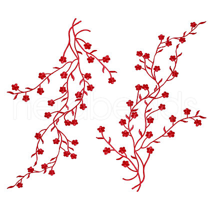 Plum Blossom Shape Appliques PATC-WH0007-11E-1