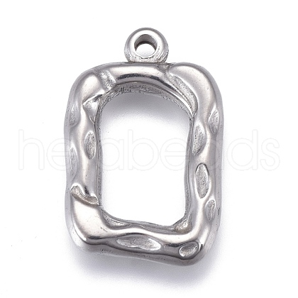 Non-Tarnish 304 Stainless Steel Hammered Pendants STAS-F249-42P-1