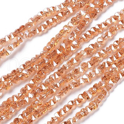 Electroplate Glass Beads Strands EGLA-L021-PL01-1