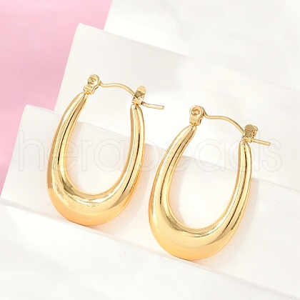 304 Stainless Steel Rhinestone Hoop Earrings for Women EJEW-U046-08B-G-1