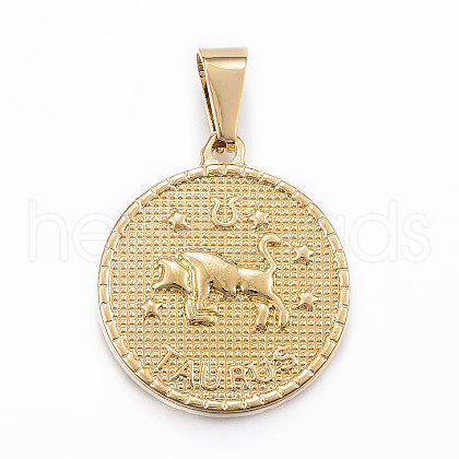 Real 18K Gold Plated 304 Stainless Steel Pendants X-STAS-H372-01K-1
