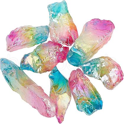  Electroplated Rough Raw Natural Quartz Beads G-NB0003-56-1
