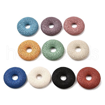 Natural Lava Rock Disc Big Pendants G-M203-M-01-1