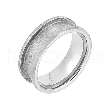 Unicraftale 1Pc Tungsten Steel Grooved Finger Ring Settings RJEW-UN0002-93A-1