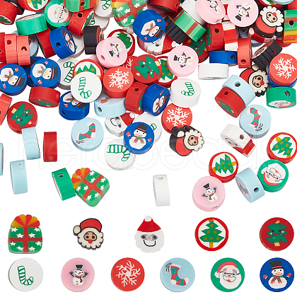 SUNNYCLUE 220pcs 11 styles Handmade Polymer Clay Beads CLAY-SC0001-84-1