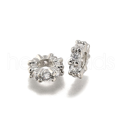 Brass Micro Pave Clear Cubic Zirconia Beads KK-K300-02C-P-1