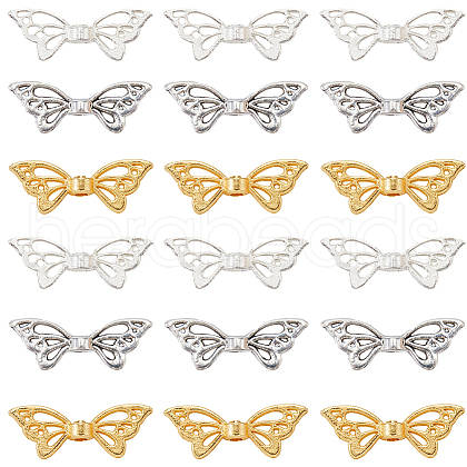 SUNNYCLUE 150Pcs 3 Colors Zinc Alloy Butterfly Beads FIND-SC0011-83-1