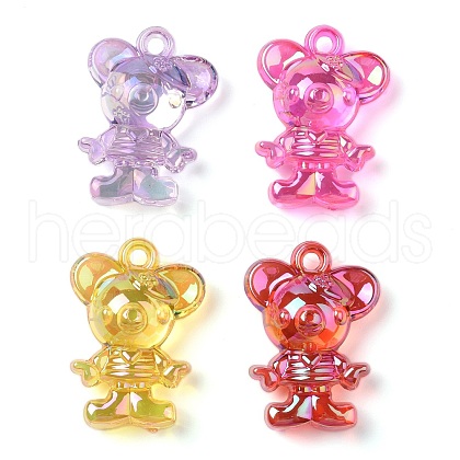 Electroplate Transparent UV Plating Acrylic Pendants OACR-I014-32-1