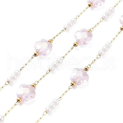 Ion Plating(IP) 304 Stainless Steel Handmade Beaded Chain CHS-K019-01G-02-1