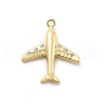 Brass Micro Pave Clear Cubic Zirconia Pendants KK-L228-45G-1