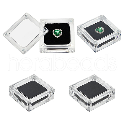 Acrylic Loose Diamond Packaging Boxes with Magnetic CON-WH0105-14B-1