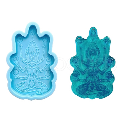 Hand Shape DIY Cup Mat Silicone Molds DIY-M025-02-1