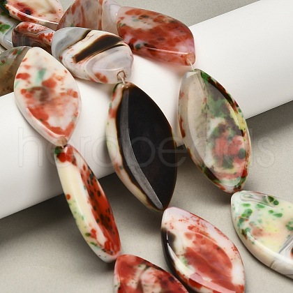 Dyed Natural Fire Crackle Agate Beads Strands G-G203-07-1
