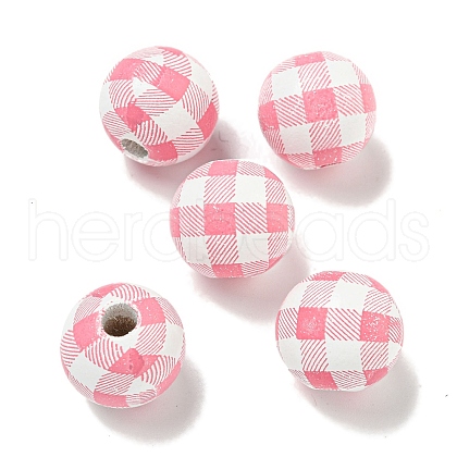 Printed Wood European Beads WOOD-G022-13N-1