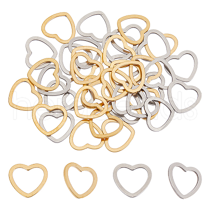 Globleland 40Pcs 2 Colors 201 Stainless Steel Linking Rings STAS-GL0001-05-1