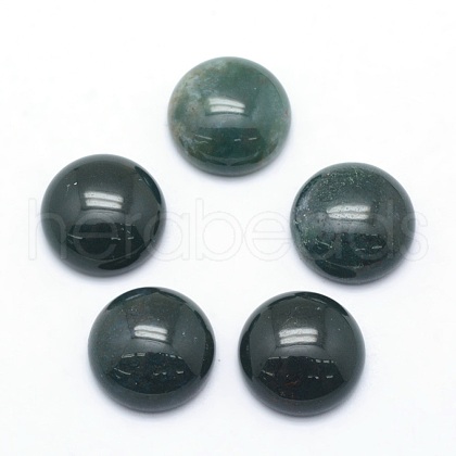 Natural Moss Agate Cabochons G-P393-R28-12mm-1