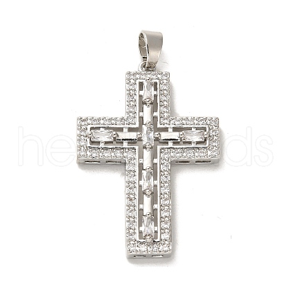 Brass Micro Pave Cubic Zirconia Pendants KK-K355-46P-1