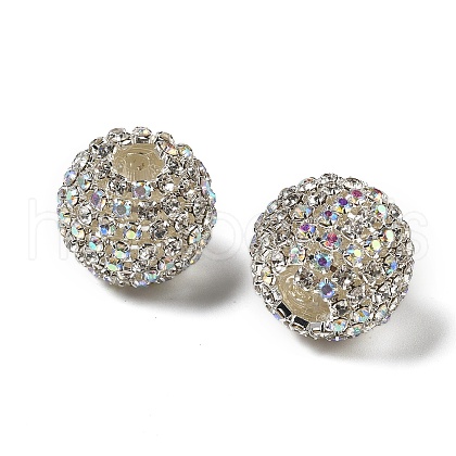 Sparkle Glass Rhinestone Round Beads OACR-S048-01C-1