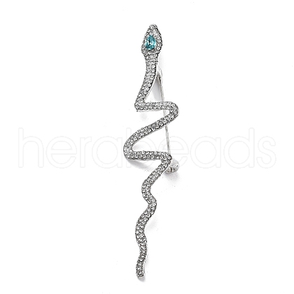 Snake Alloy Rhinestone Brooch Pins JEWB-Z034-04P-02-1
