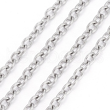 Non-Tarnish 3.28 Feet 304 Stainless Steel Cable Chains X-CHS-F006-02C-P-1