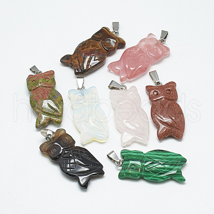 Natural & Synthetic Mixed Stone Pendants G-T087-M-1