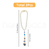 2Pcs Alloy Rhinestone Pendant Decorations HJEW-FH00021-2