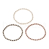 3Pcs Bohemian Style Glass Seed Beaded and Brass Beaded Stretch Bracelets for Women BJEW-JB11799-2
