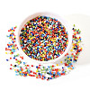 8/0 Opaque Colors Rainbow Plated Round Glass Seed Beads SEED-YW0001-13-3
