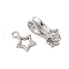Brass Micro Pave Clear Cubic Zirconia Interlocking Clasps KK-C075-27P-2