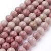 Natural Rhodonite Beads Strands G-G099-10mm-33-1