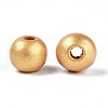 Spray Painted Round Natural Schima Wood Beads WOOD-A018-8mm-01-2